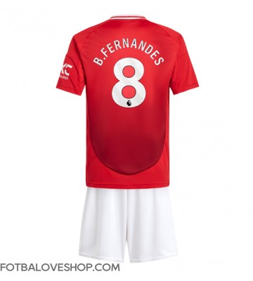 Manchester United Bruno Fernandes #8 Dětské Domácí Dres 2024-25 Krátký Rukáv (+ trenýrky)